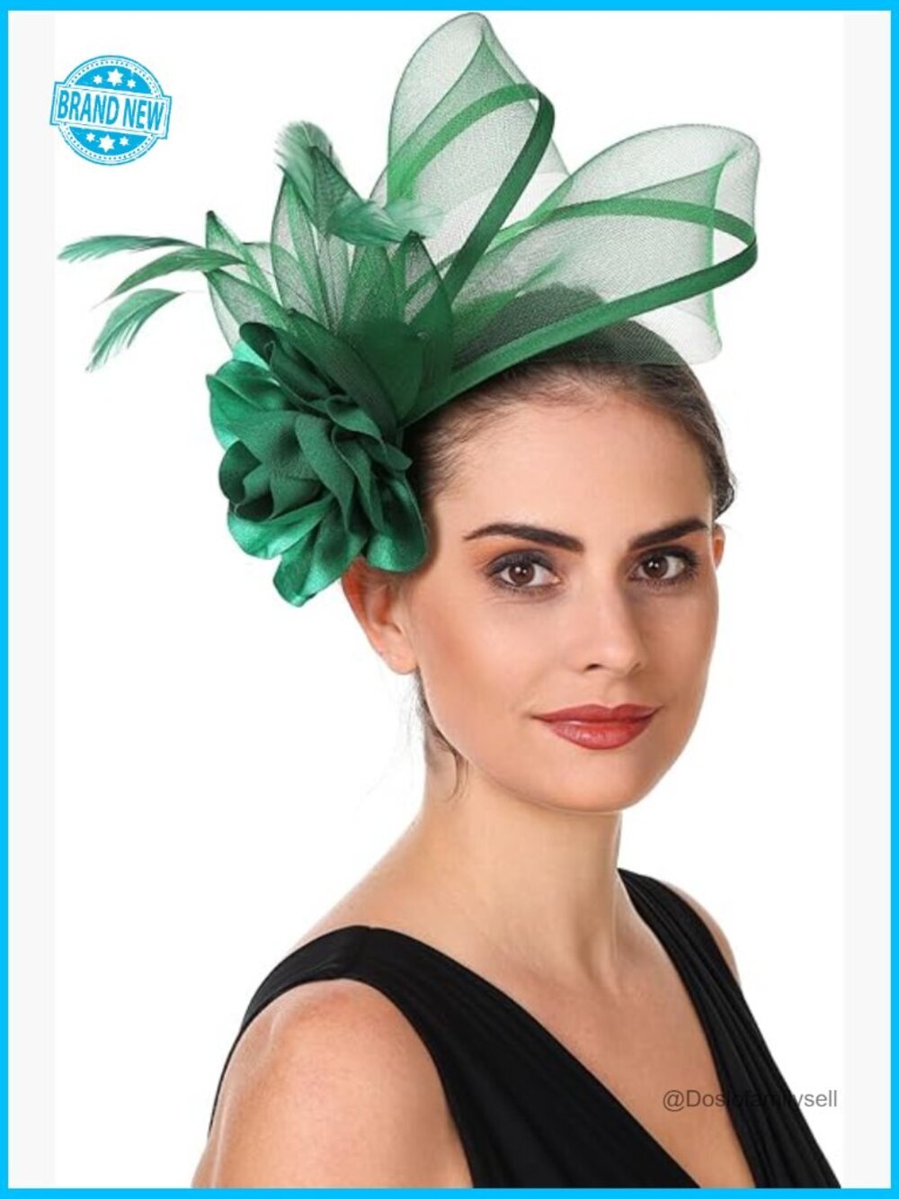 Fascinator Hat with Feathers and Flowers Hair Clip Headband Tea Party Headwear